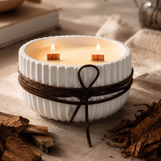 Vela aromática Roble y Tobacco en cera de soja