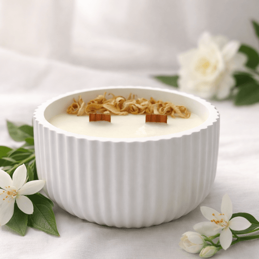 Vela aromática de soja - Gardenía y Flor de Azahar