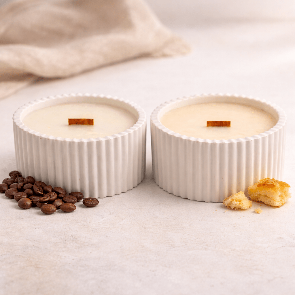 Pack de Velas Aromáticas de Soja - Bizcocho y Café