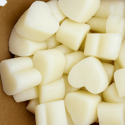 Detalle wax melts de soja 100% natural aroma bizcocho