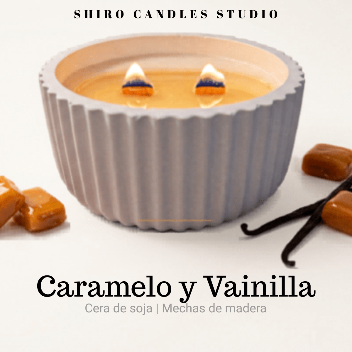 Vela aromática Caramelo y Vainilla en cera de soja
