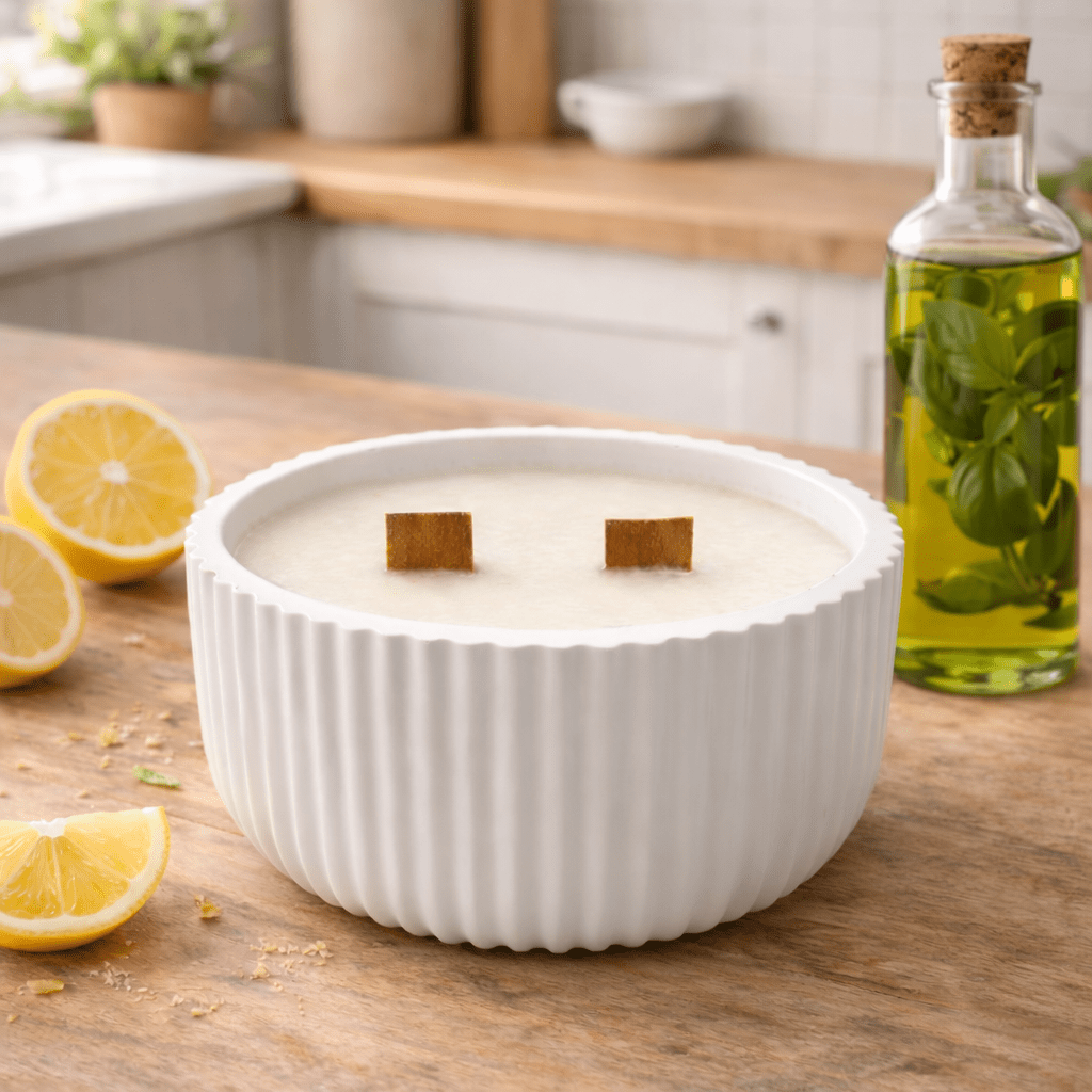 Vela aromática Basílico y Cítricos 100% soja vegana artesanal