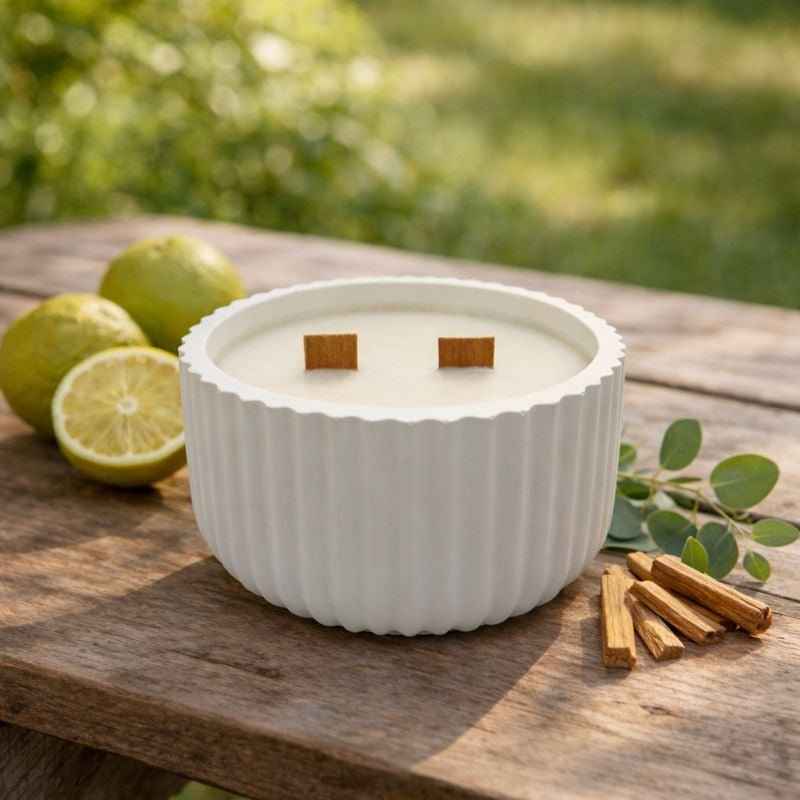 vela aromática de soja - Bergamota & Sándalo (100% soja)