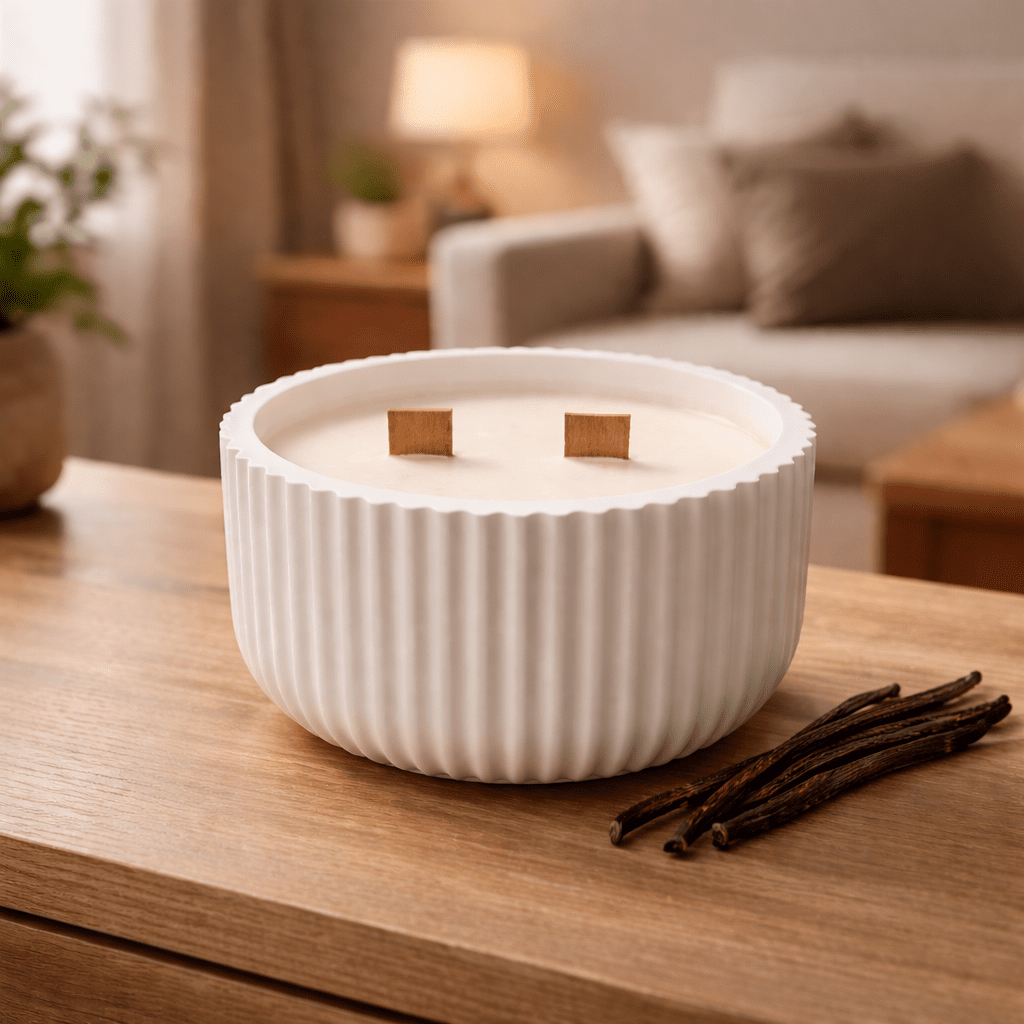 Vela aromática Caramelo y Vainilla 100% soja vegana artesanal