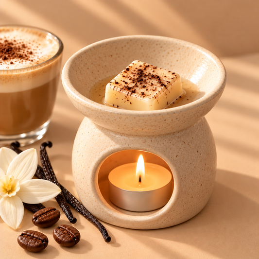 Wax Melt Coffee Cream en Quemador de Cera | Shiro Candles Studio