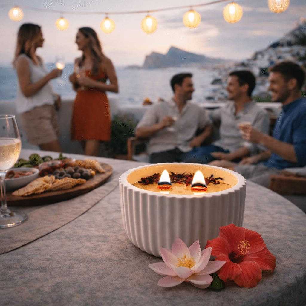 Vela aromática Hibisco y Loto en cera de soja