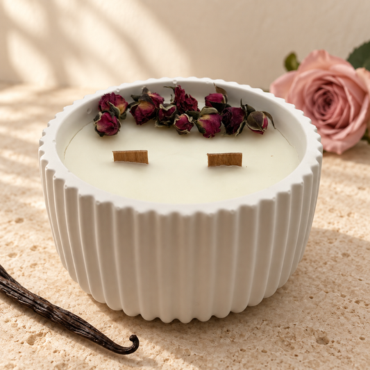Vela aromática Rosa Búlgara y Vainilla en cera de soja