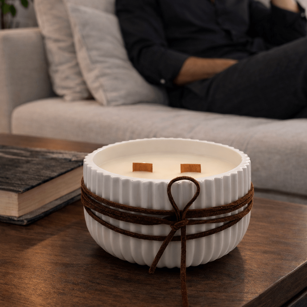 Vela aromática Roble y Tobacco en cera de soja