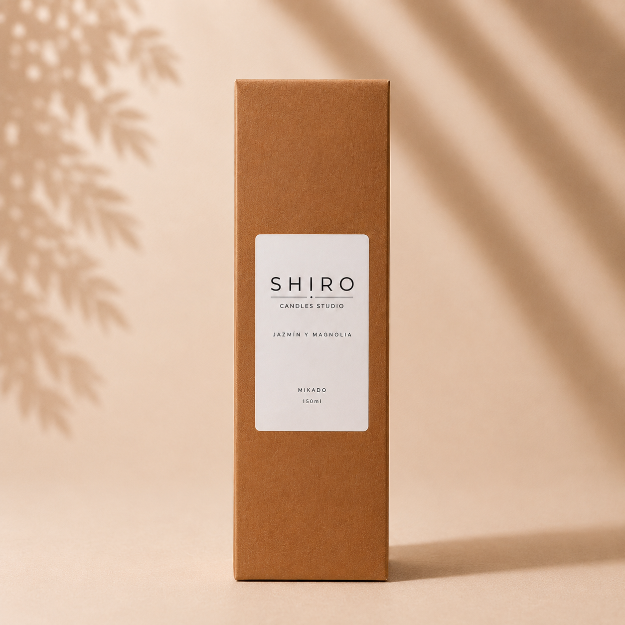 Caja del Mikado Jazmín y Magnolia de 150 ml de Shiro Candles Studio. Difusor de aroma premium para el hogar con fragancia floral de alta gama, larga duración y elegante presentación para regalo