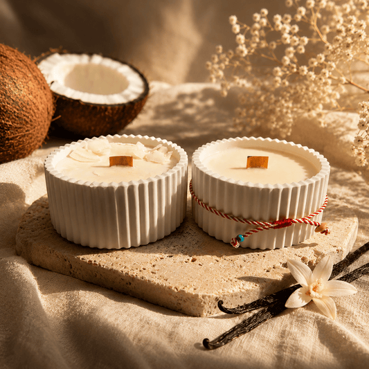 Pack de Velas Aromáticas Coco y Vainilla Blanca & Limonada Mediterránea en Cera de Soja