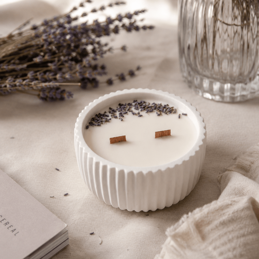 Vela aromática Lavanda y Ámbar en cera de soja