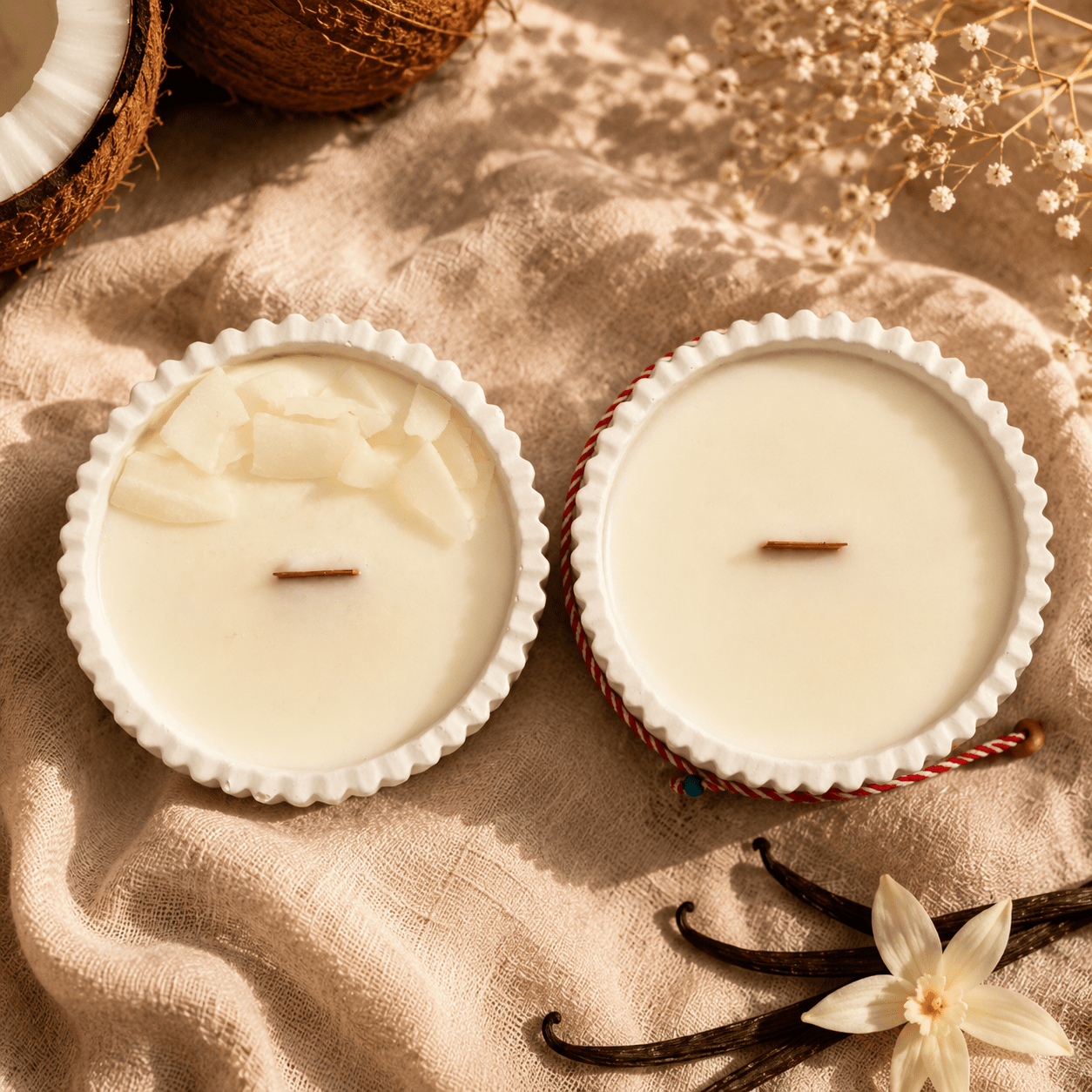 Pack de Velas Aromáticas Coco y Vainilla Blanca & Limonada Mediterránea en Cera de Soja
